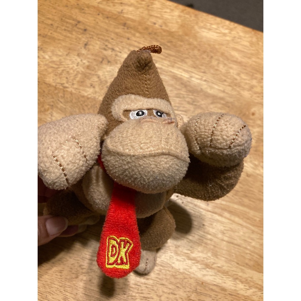 Nintendo Super Mario Donkey Kong Plush Brown Gorilla Red Tie 7 Inch Toy